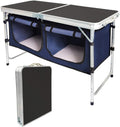 Black Folding Table with 3 Adjustable Height Legs J7075
