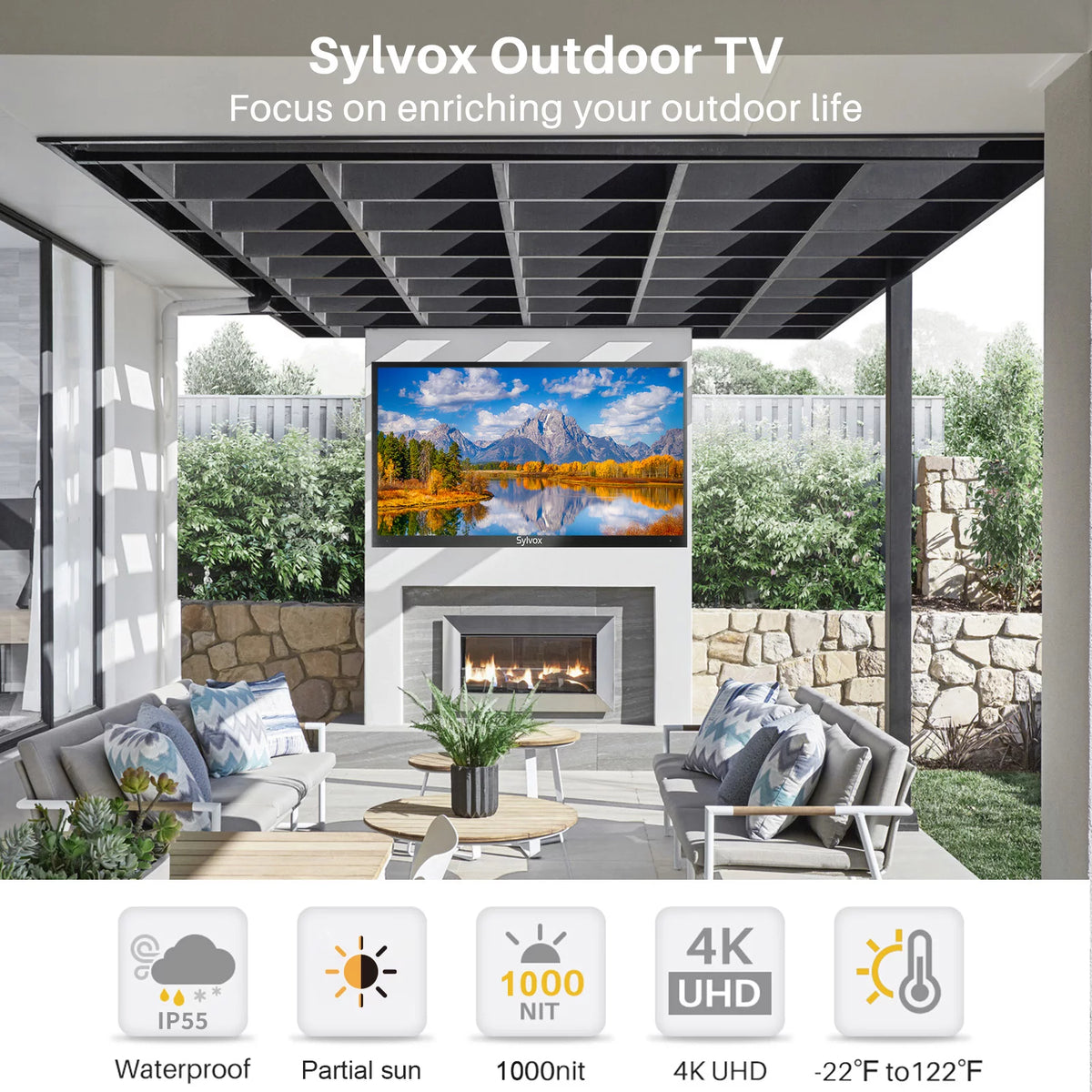 55 inch 4K LED Waterproof Outdoor TV Y725111