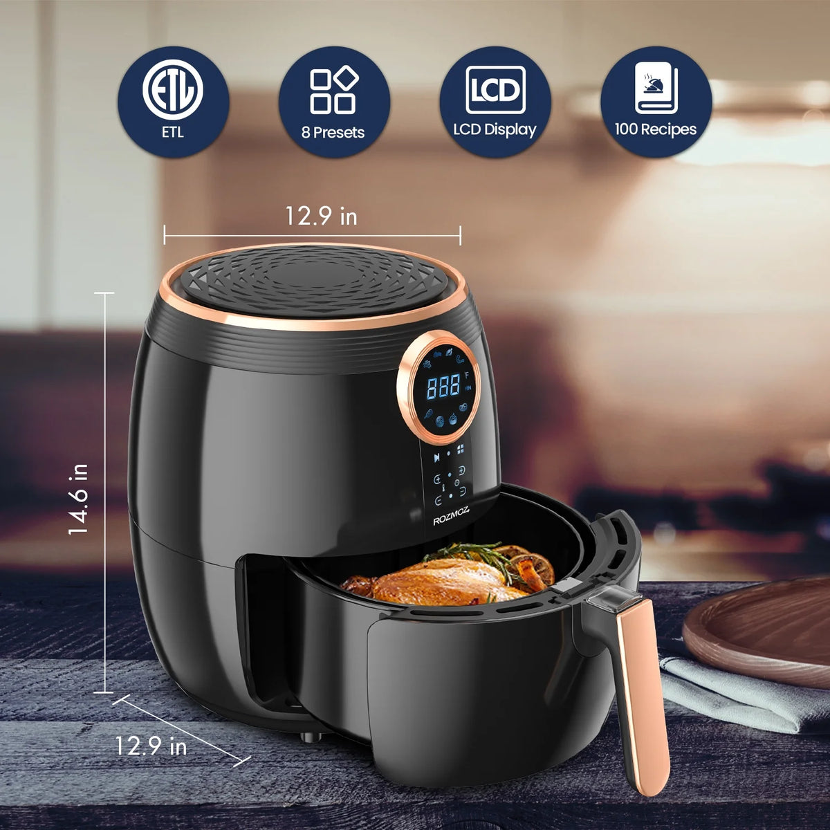 5.2-Qt 8 in 1 Digital Touchscreen Air Fryer J24739