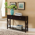 Cherry Console Sofa Entryway Table with Storage Shelf & Drawers Q885591