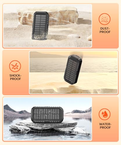 40000mAh Solar Power Bank with 4 Cables and Hand Crank X1780