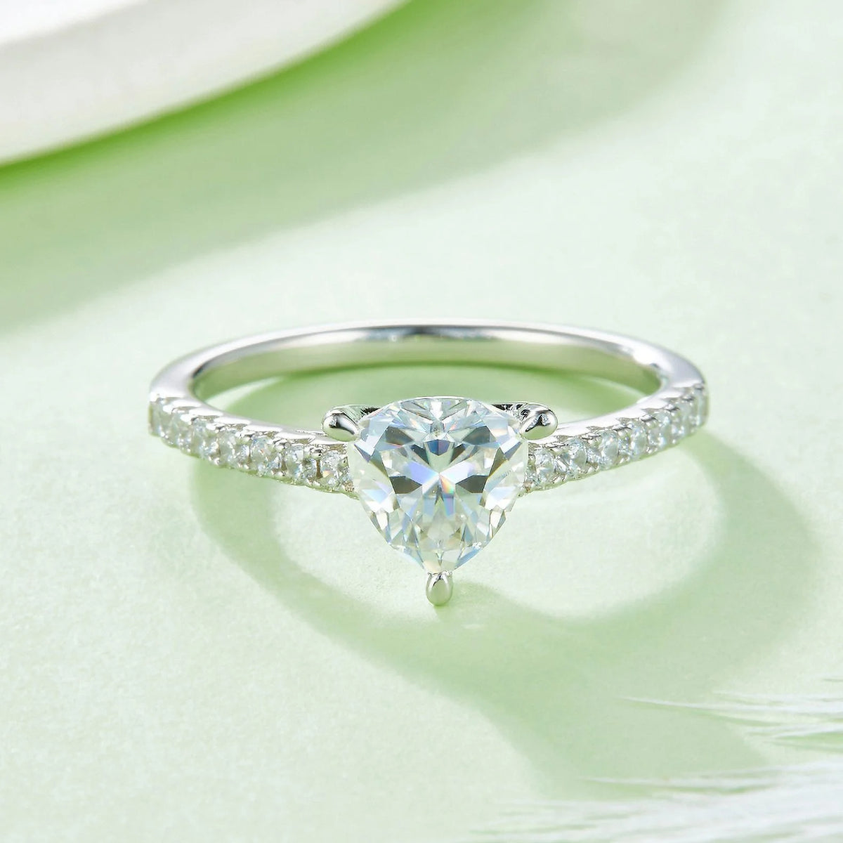 Pear Cut Moissanite Engagement Ring F7862