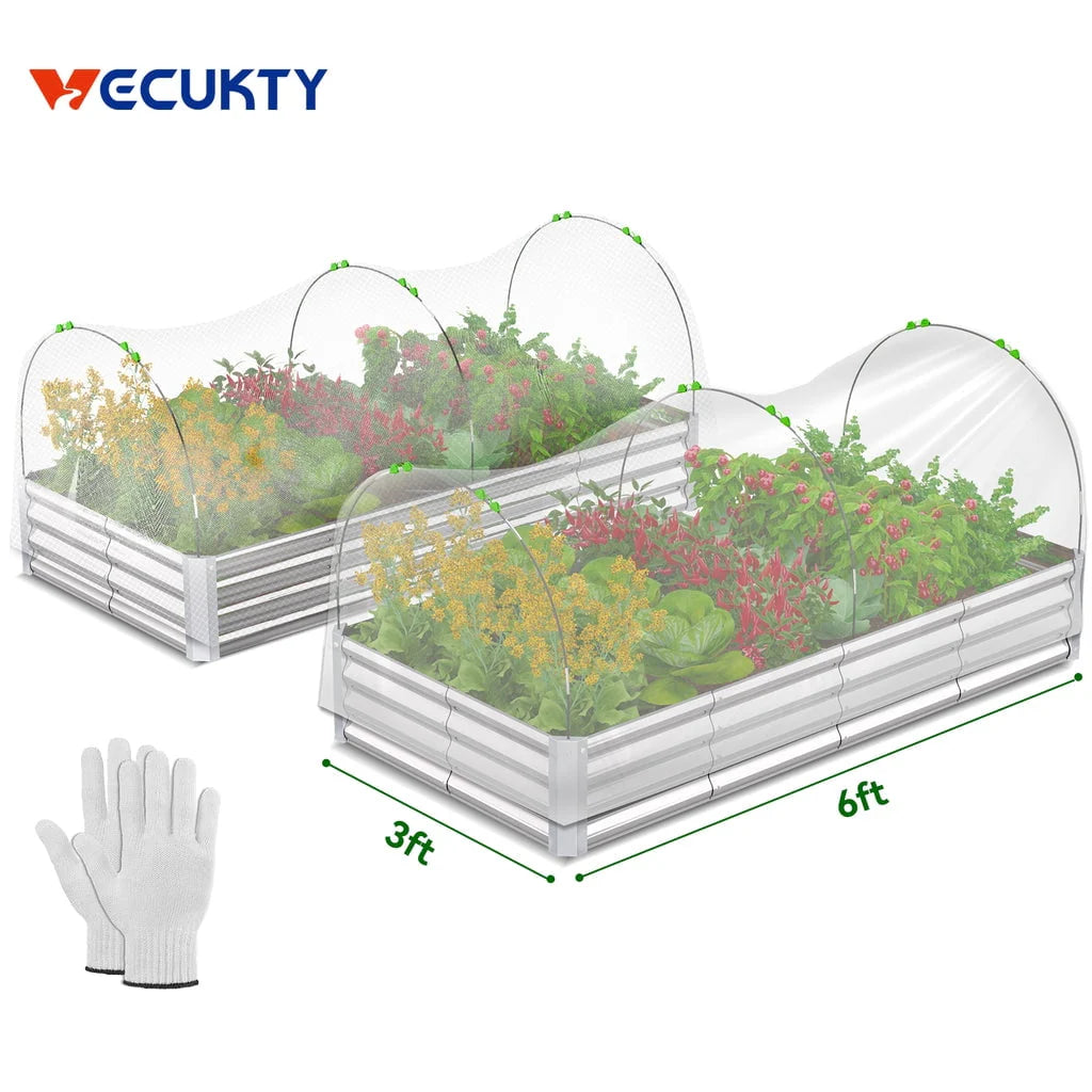 9x3x1 ft Galvanized Raised Garden Bed 2 Pack N983824