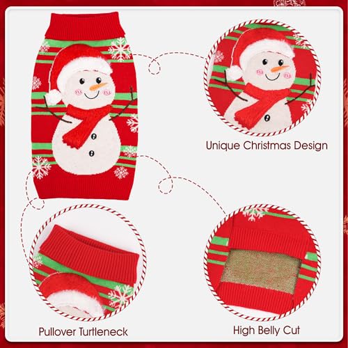 Dog Christmas Sweater with 3D Reindeer Pattern Knitted Pet Clothes F29837