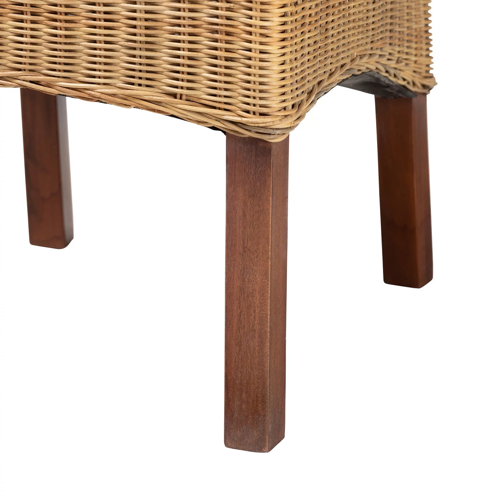 Natural Rattan and Mahogany Wood Dining Chair A1815