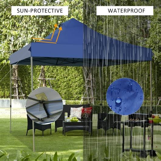 10' x 10' Portable Pop Up Canopy Tent with Roller Bag Q671