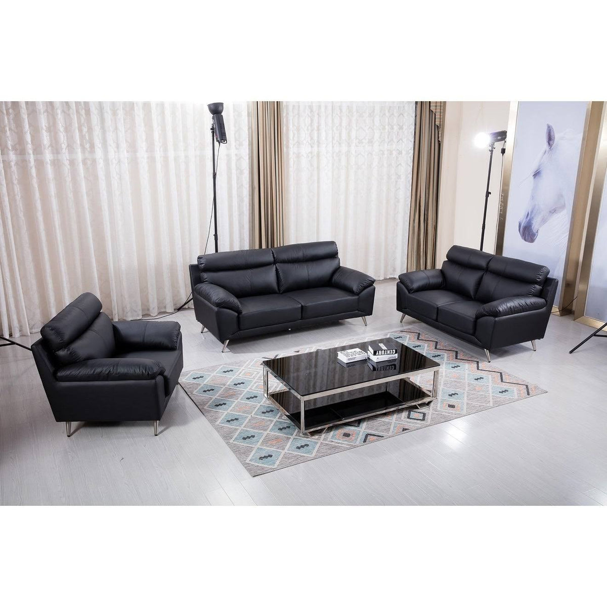 White Leather Accent Chair P61694