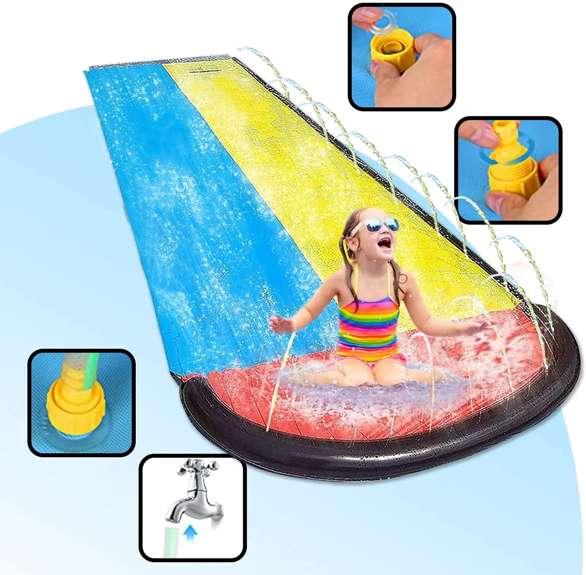 15.5ft Lawn Water Slide Crash Pad N925903