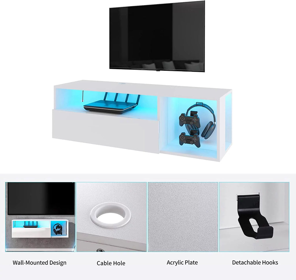 39.3 inches Floating TV Stand with Lights Q1671