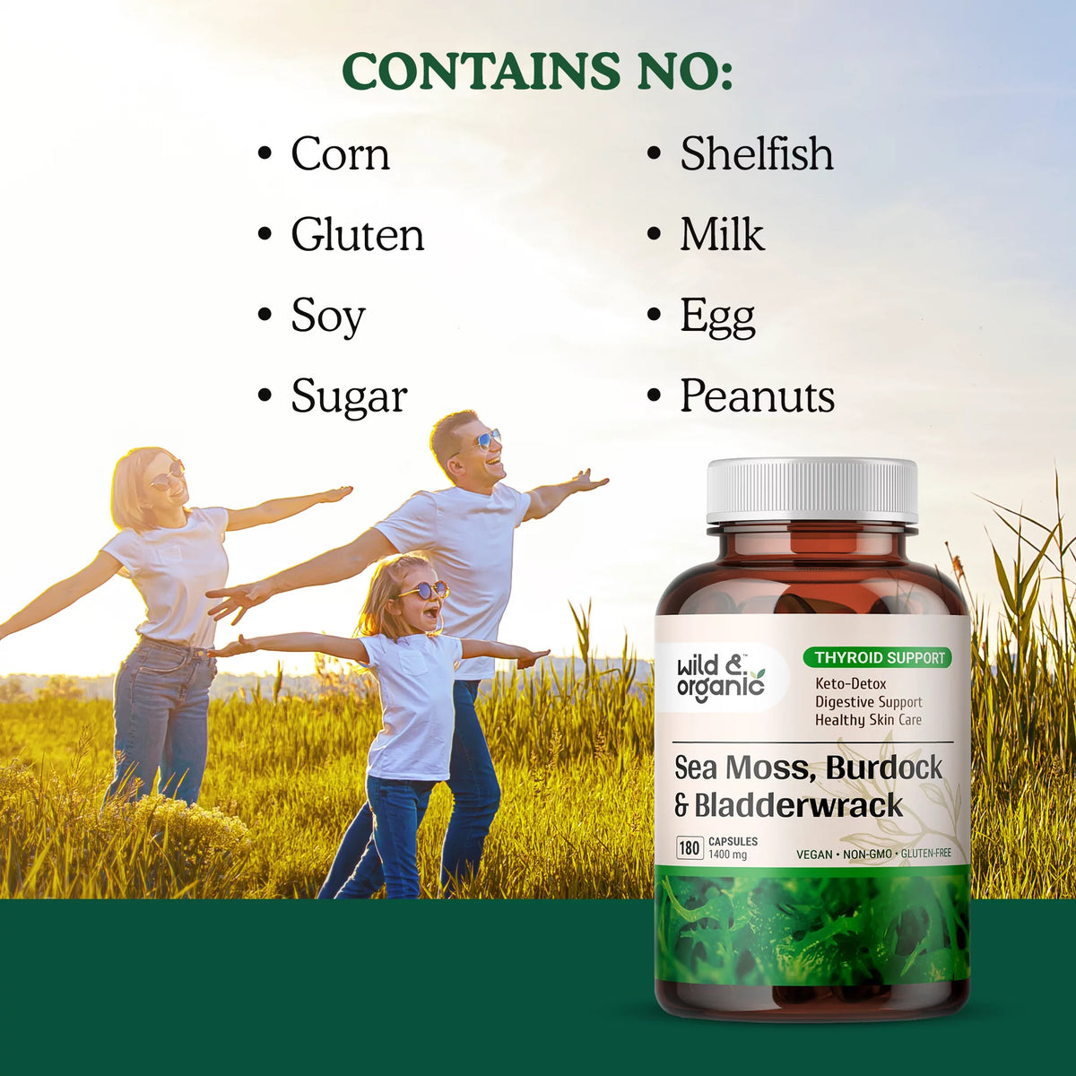 Sea Moss 180 Capsules with Irish Moss, Burdock Root & Bladderwrack W352