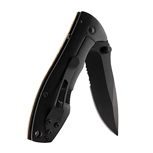 Personalized Engraved Oak Wood Pocket Knife K2026