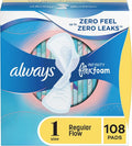 Unscented Regular Absorbency Feminine Pads with Wings, 108 Count G339769