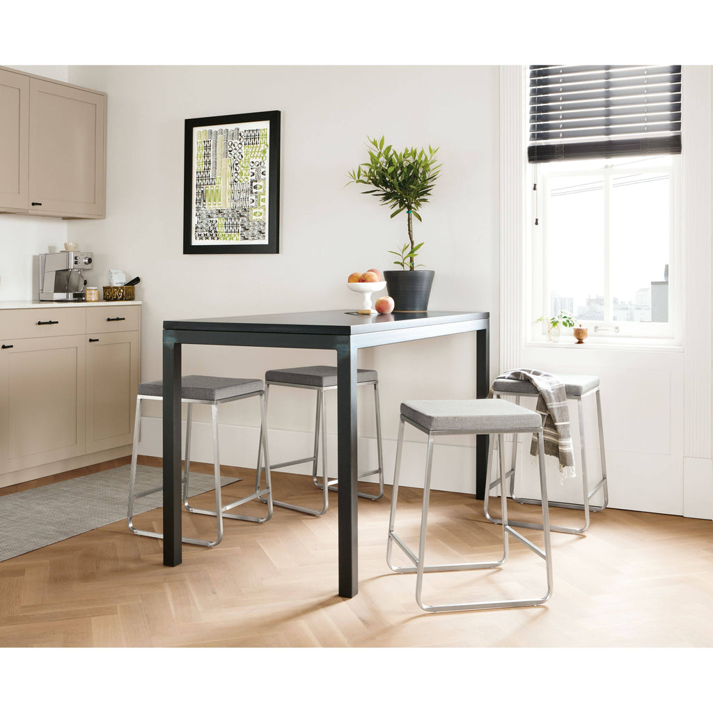 White Parsons Counter Table with White Quartz Top L737