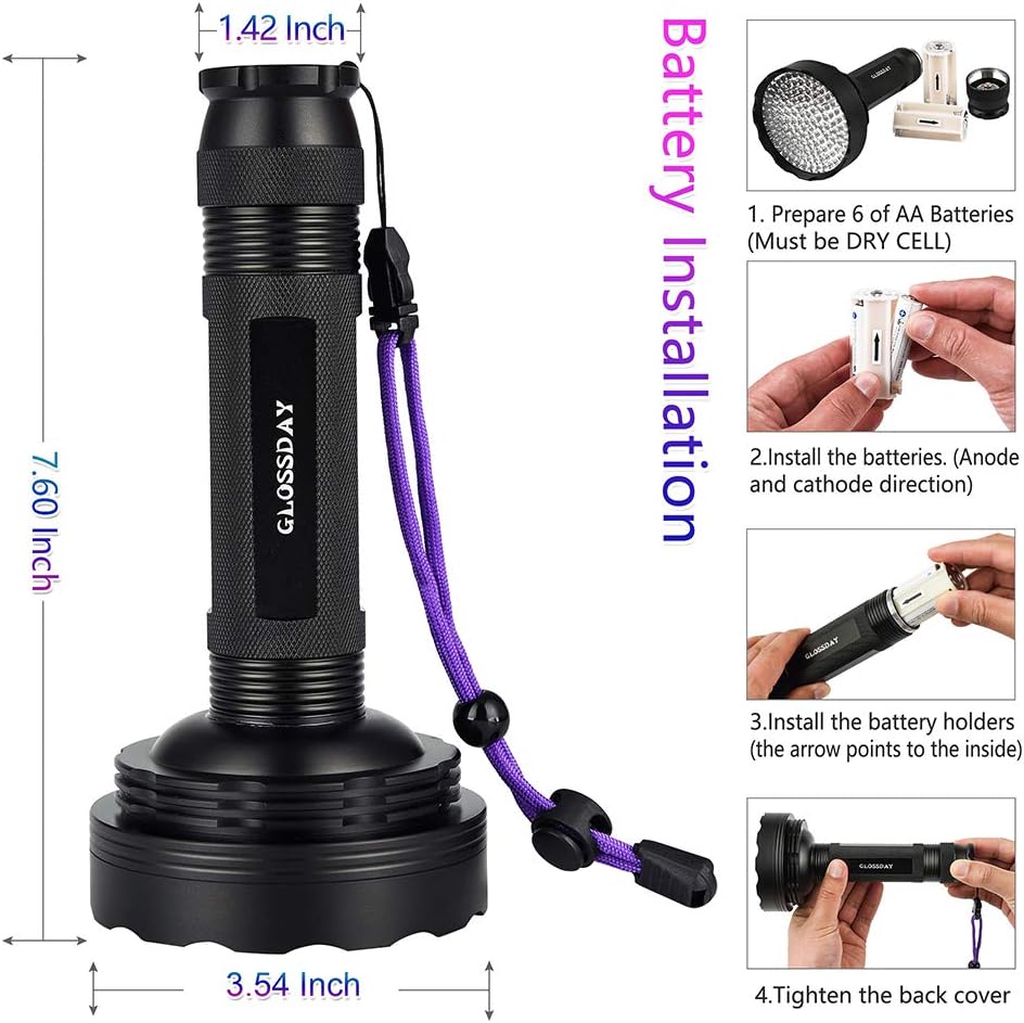 128 LED UV Flashlight, Pack of 2 E4937