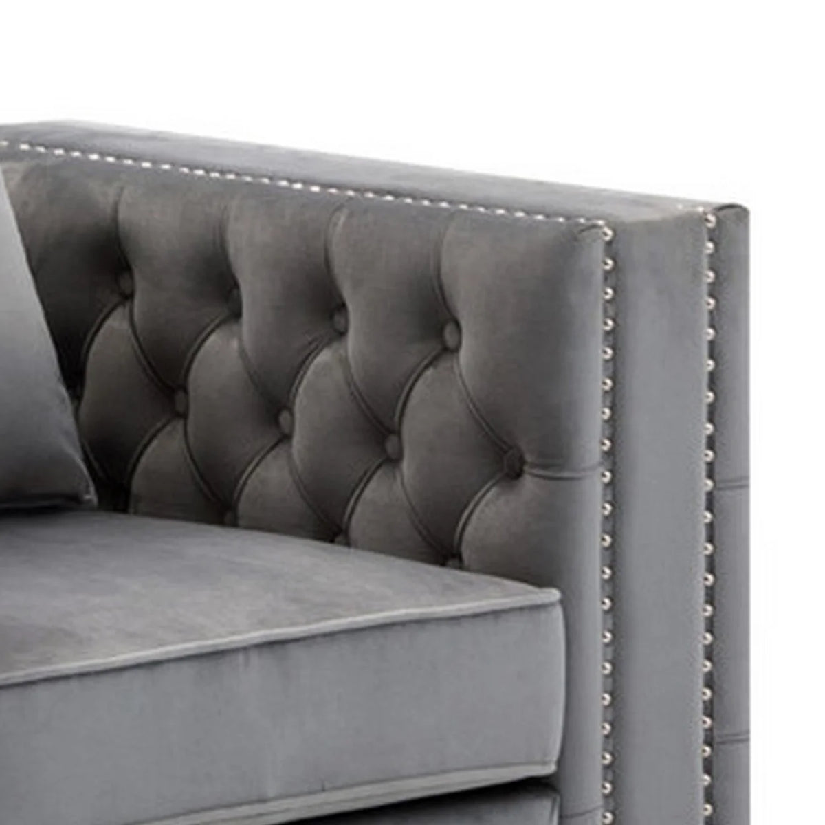 Gray Velvet Armchair C225366