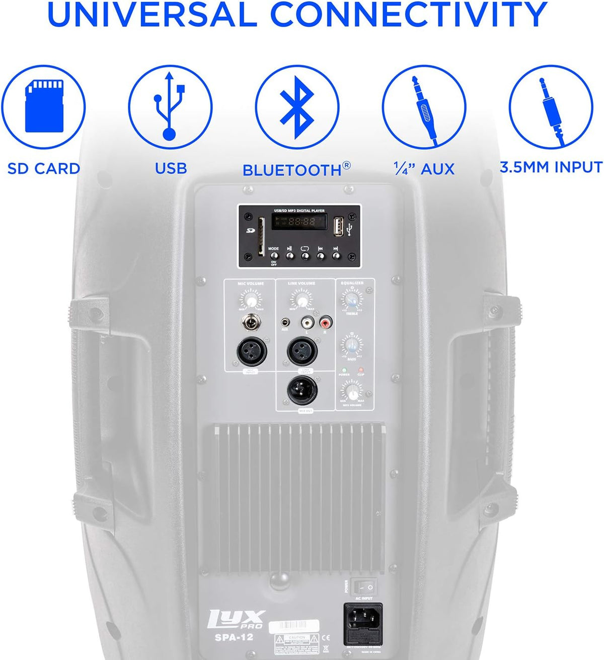 12 PA System Portable Active Speaker with Bluetooth T73610
