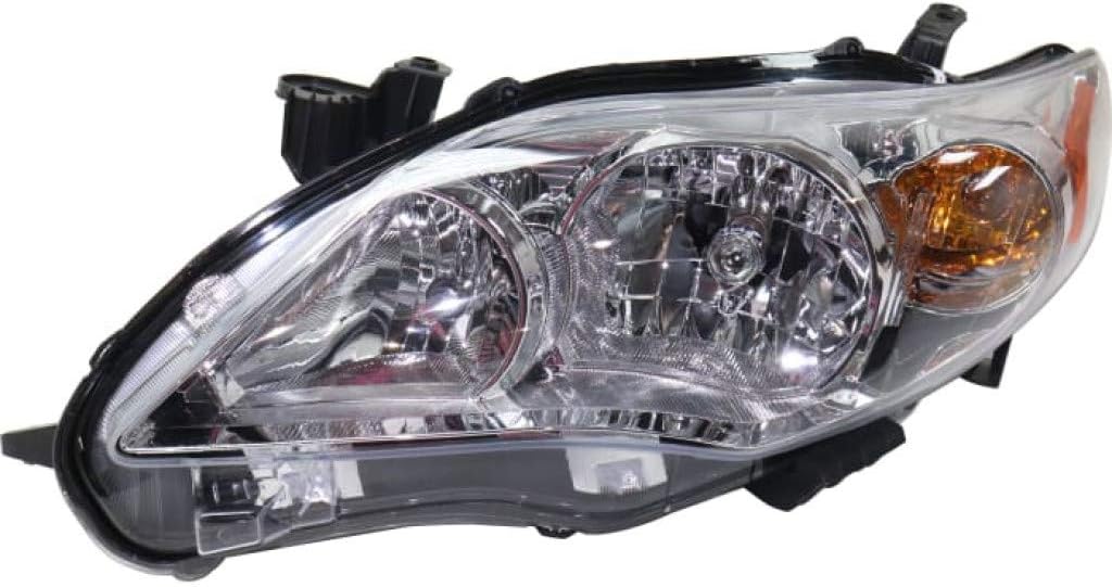 Chrome Headlight Assembly for Toyota Corolla 2011 2012 2013 Passenger Side K1363