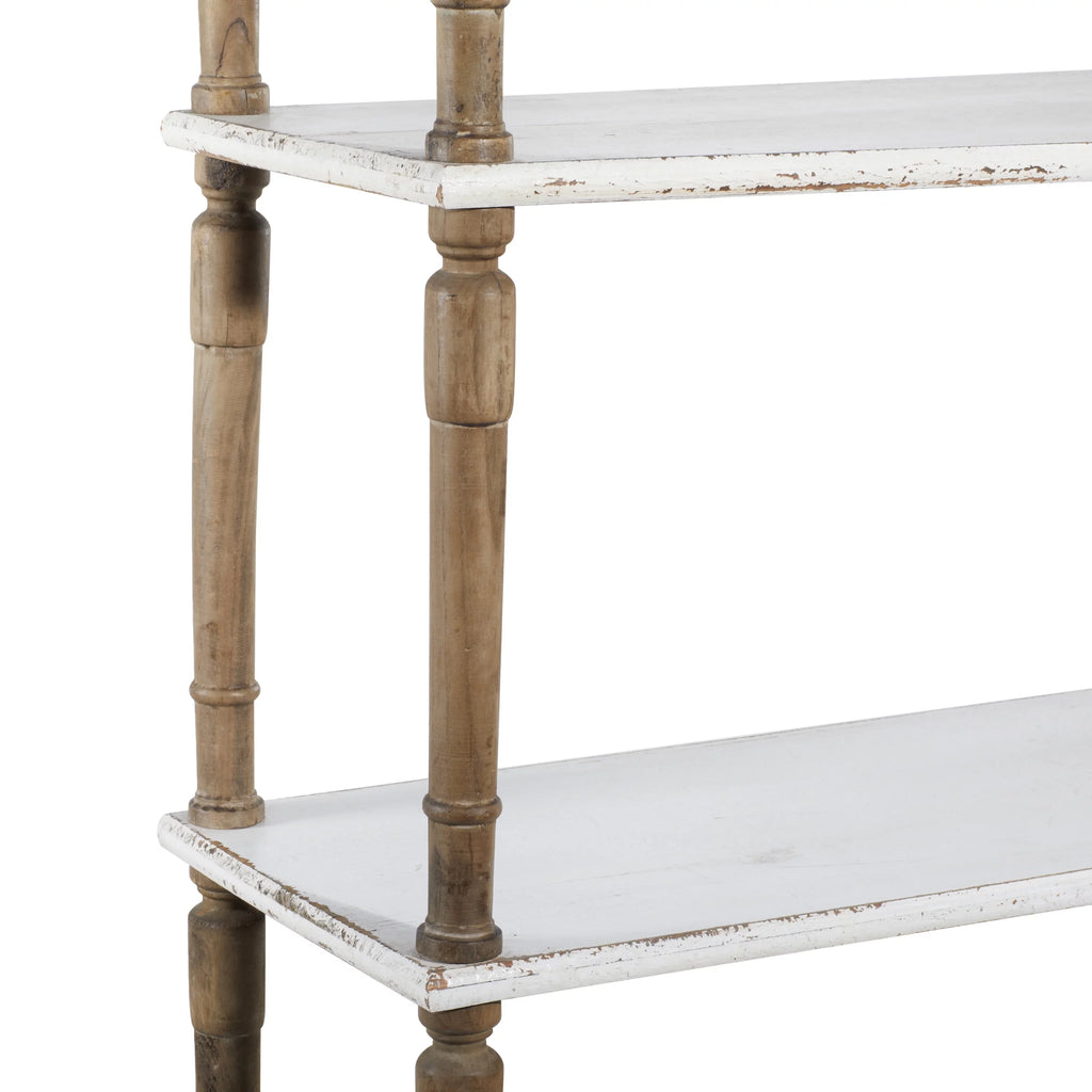White Wood 5-Tier Shelving Unit I31246