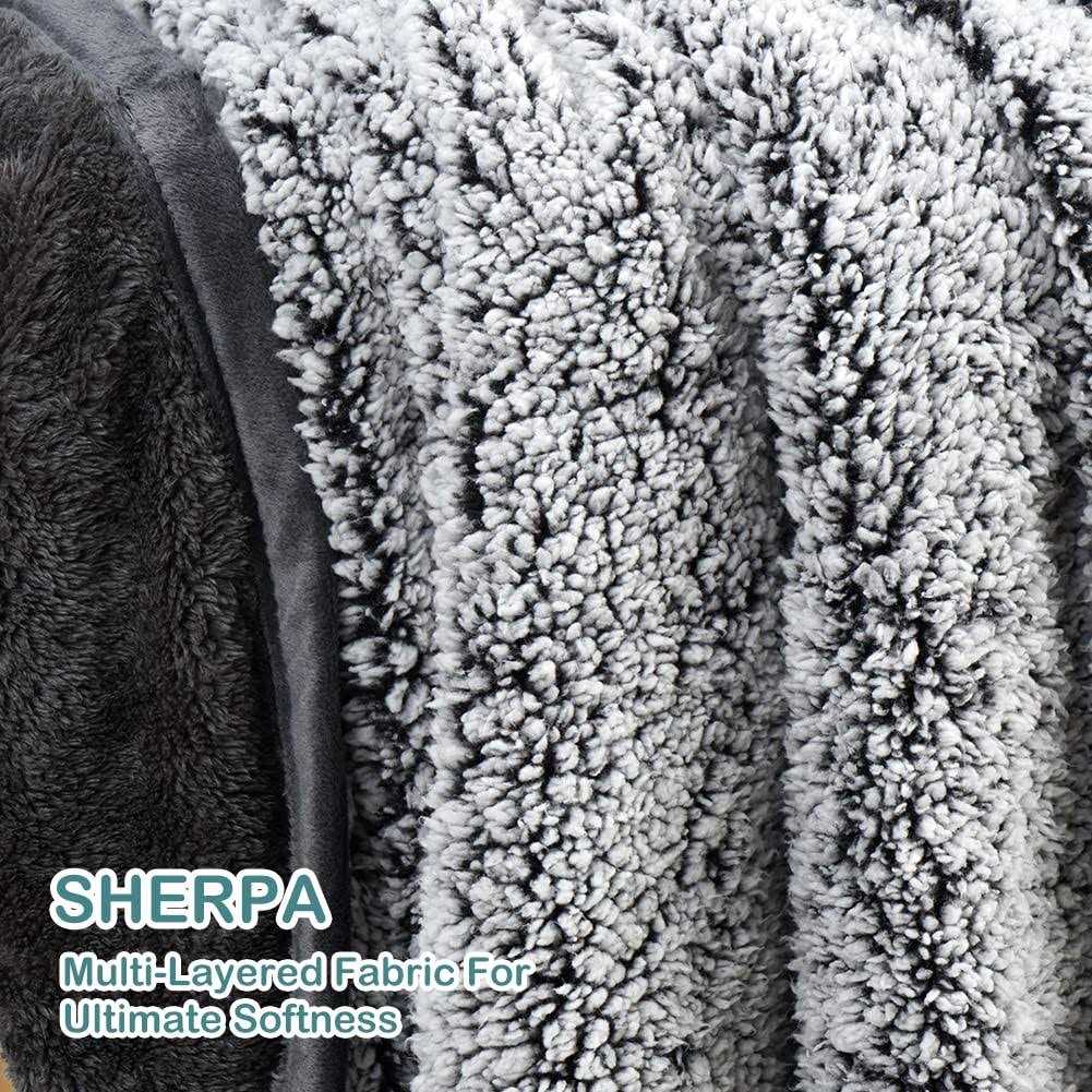 Waterproof Plush Pet Blanket with Sherpa Couch Cover Protector M19093