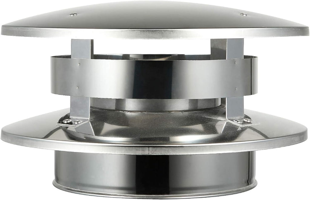 6" 304 Stainless Steel Flat Top Rain Cap for Class-A Double Wall Insulated Chimney Pipe E34440