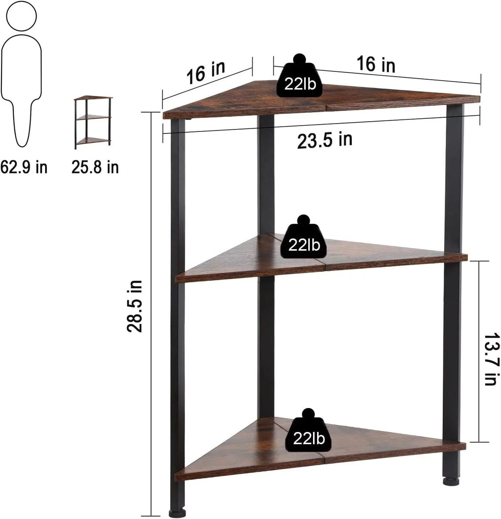 3 Tier Corner Bookshelf D693