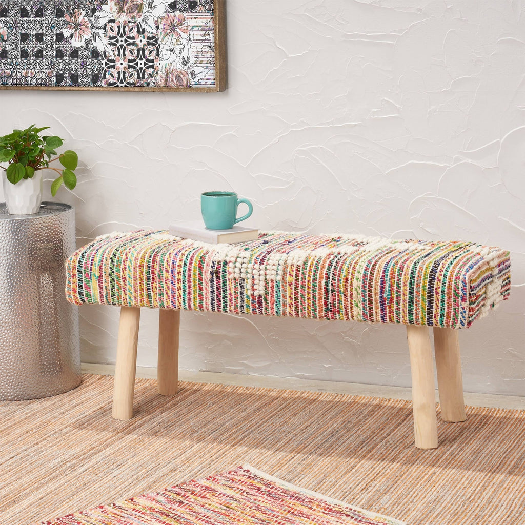 Rectangular Bench Dark Beige V845