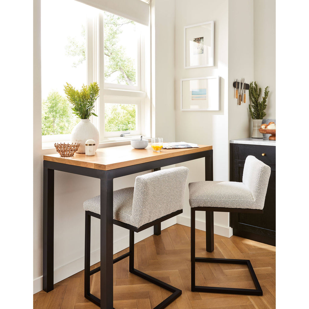 White Parsons Counter Table with White Quartz Top L737