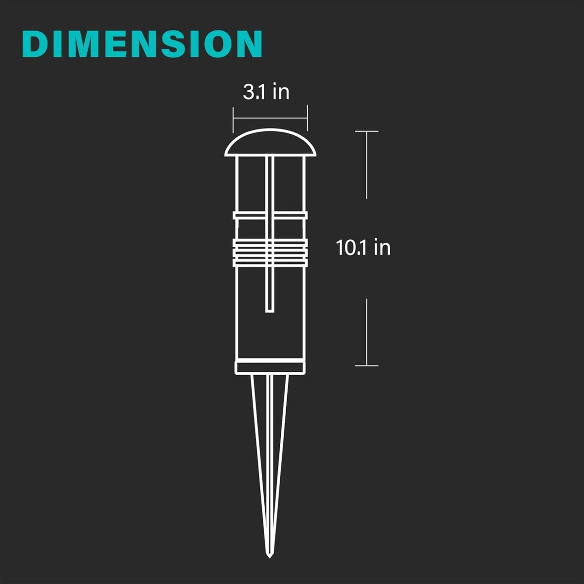 Black 8 Pack LED Bollard Pathway Light H626244