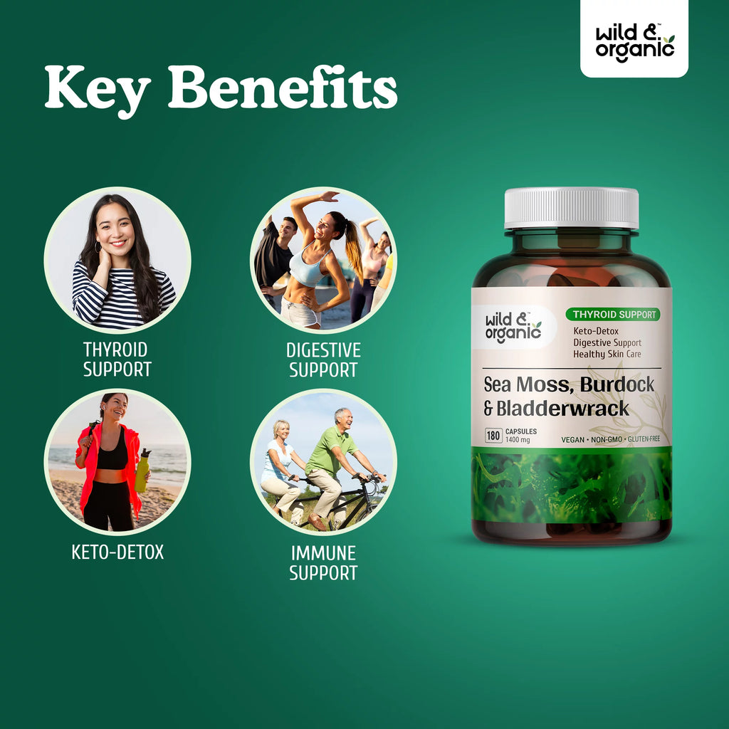 Sea Moss 180 Capsules with Irish Moss, Burdock Root & Bladderwrack W352
