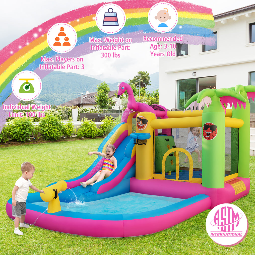 Tropical Inflatable Bounce Castle with Ocean Ball and 735W Blower H726