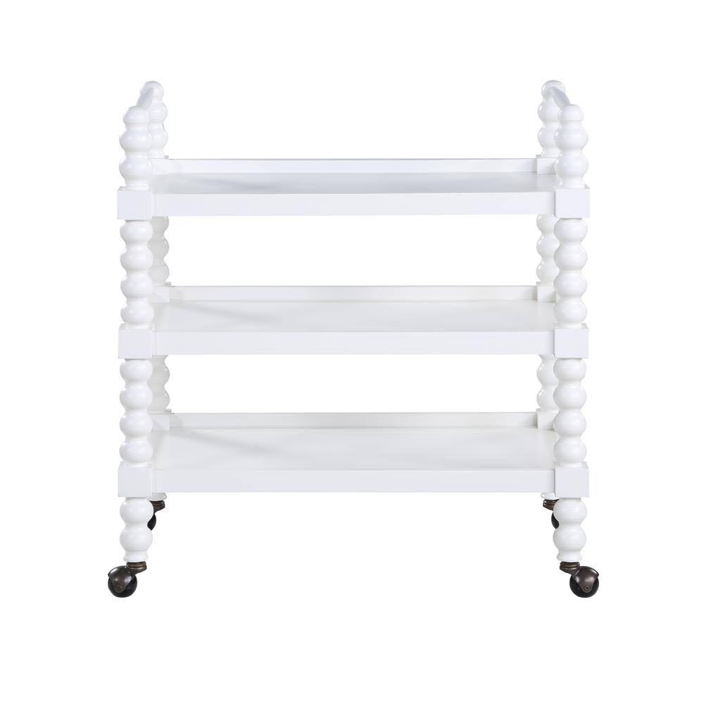 White Wood 3-Shelf Cart E2038