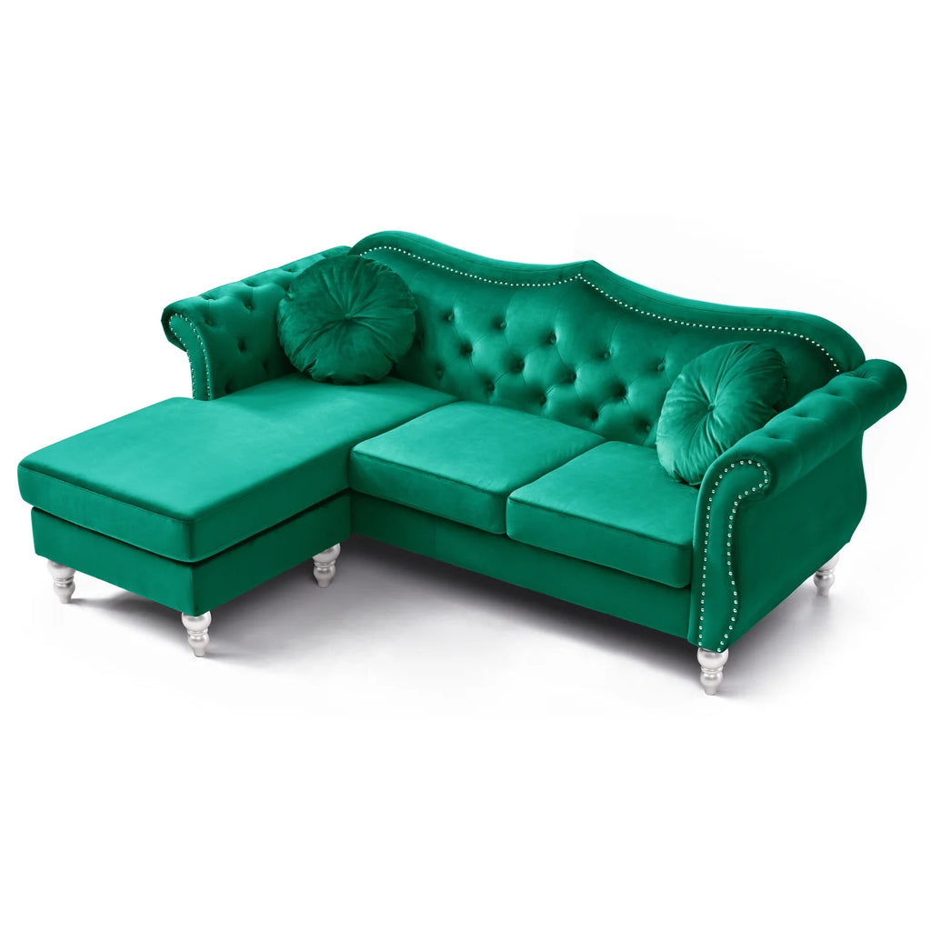Green Sofa Chaise E8511