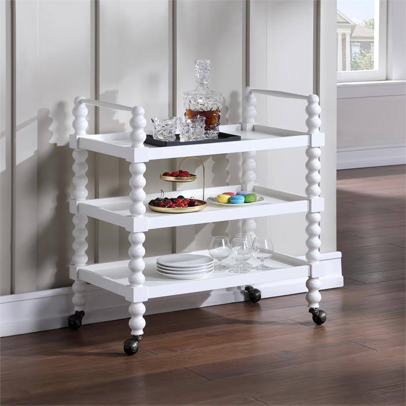 White Wood 3-Shelf Cart E2038