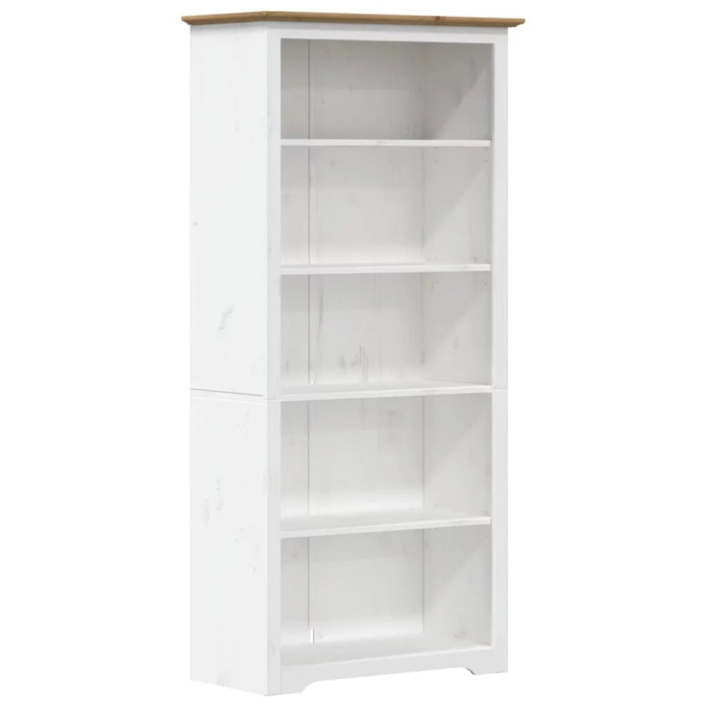 Brown 5-Tier Solid Wood Pine Bookcase C620128
