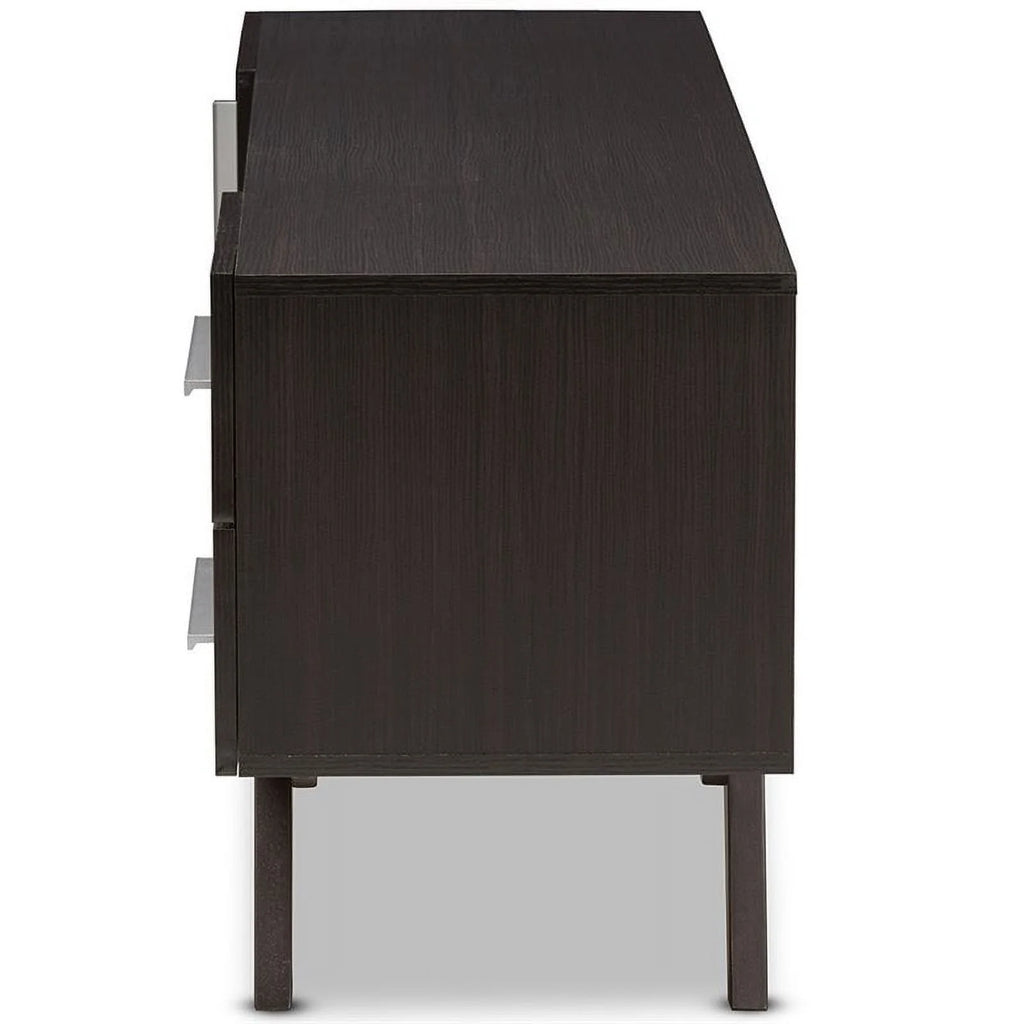 60" Mid-Century Modern TV Stand Console Entertainment Center in Dark Brown G2363