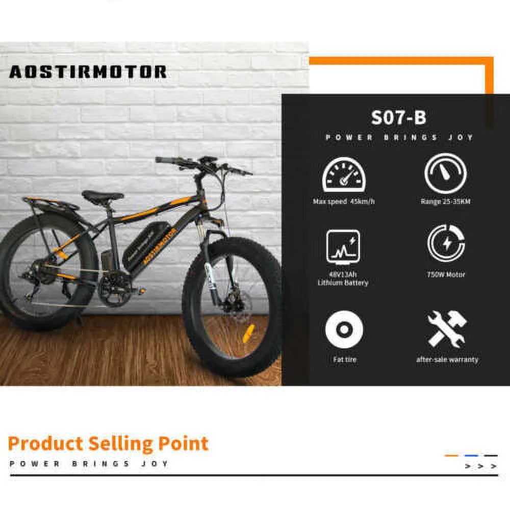 749W 48V 13AH Electric Mountain Bike with Rack T22825