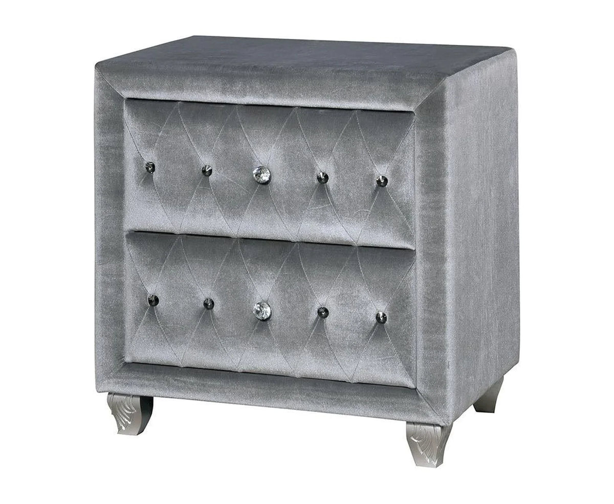 Gray Solid Wood Bedroom Set 3pcs P1272