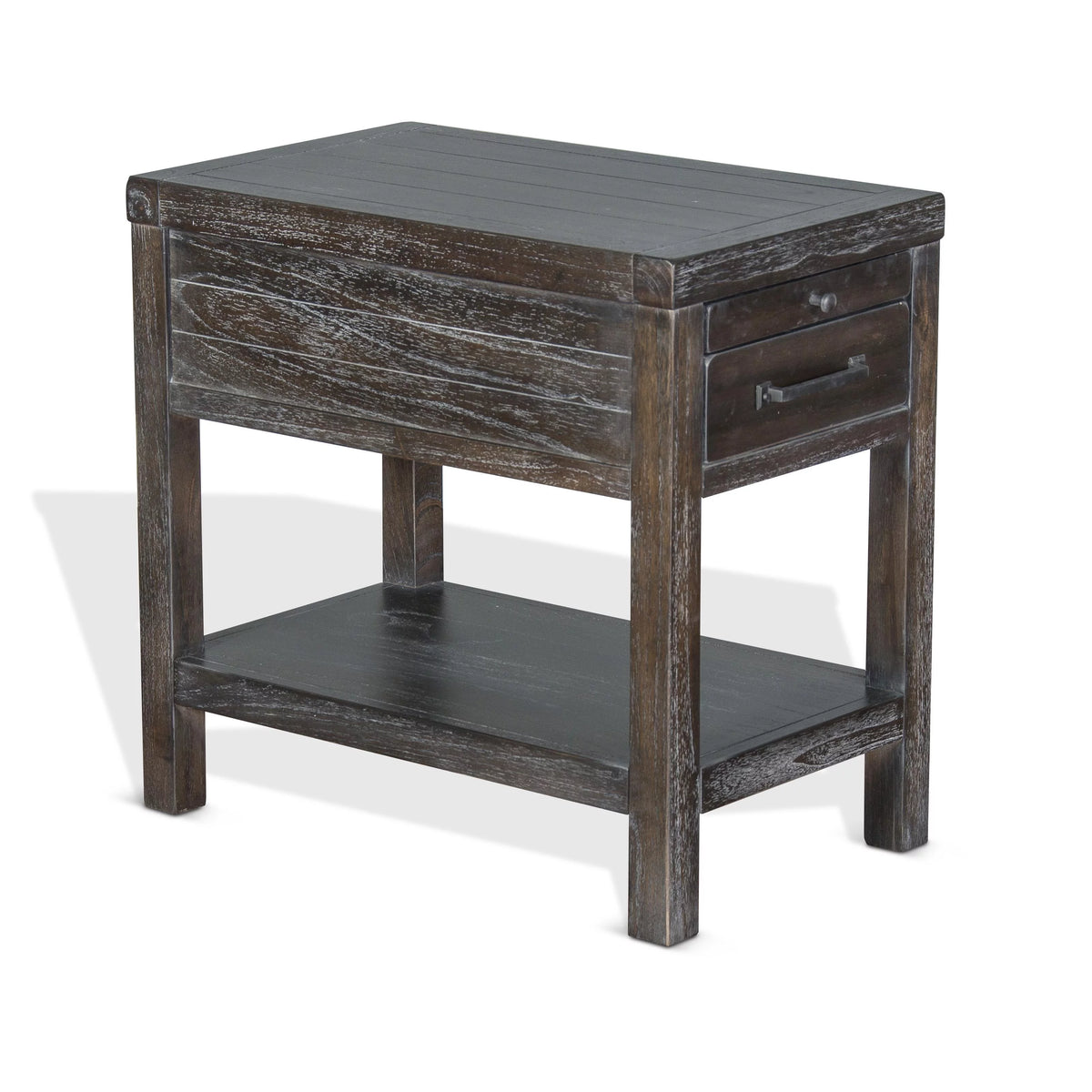 16" Mindi Wood Chair Side Table in Dark Brown Q1953
