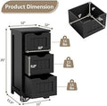 Black 3 Drawer Wooden Bathroom Cabinet G108
