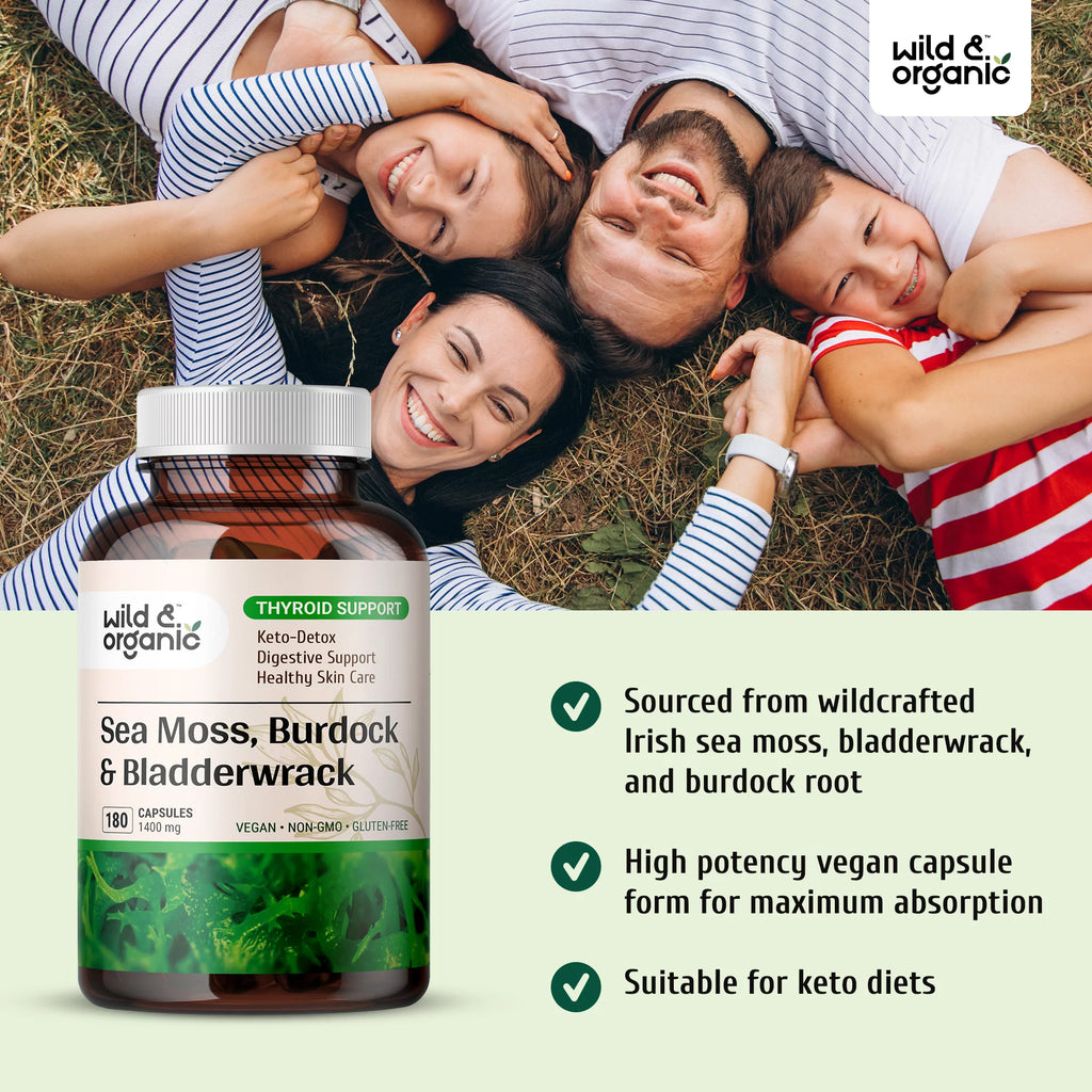 Sea Moss 180 Capsules with Irish Moss, Burdock Root & Bladderwrack W352