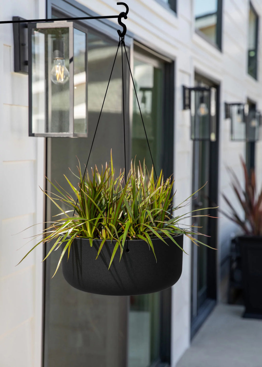 14" Hanging Bowl Planter 2-Pack Black E4881