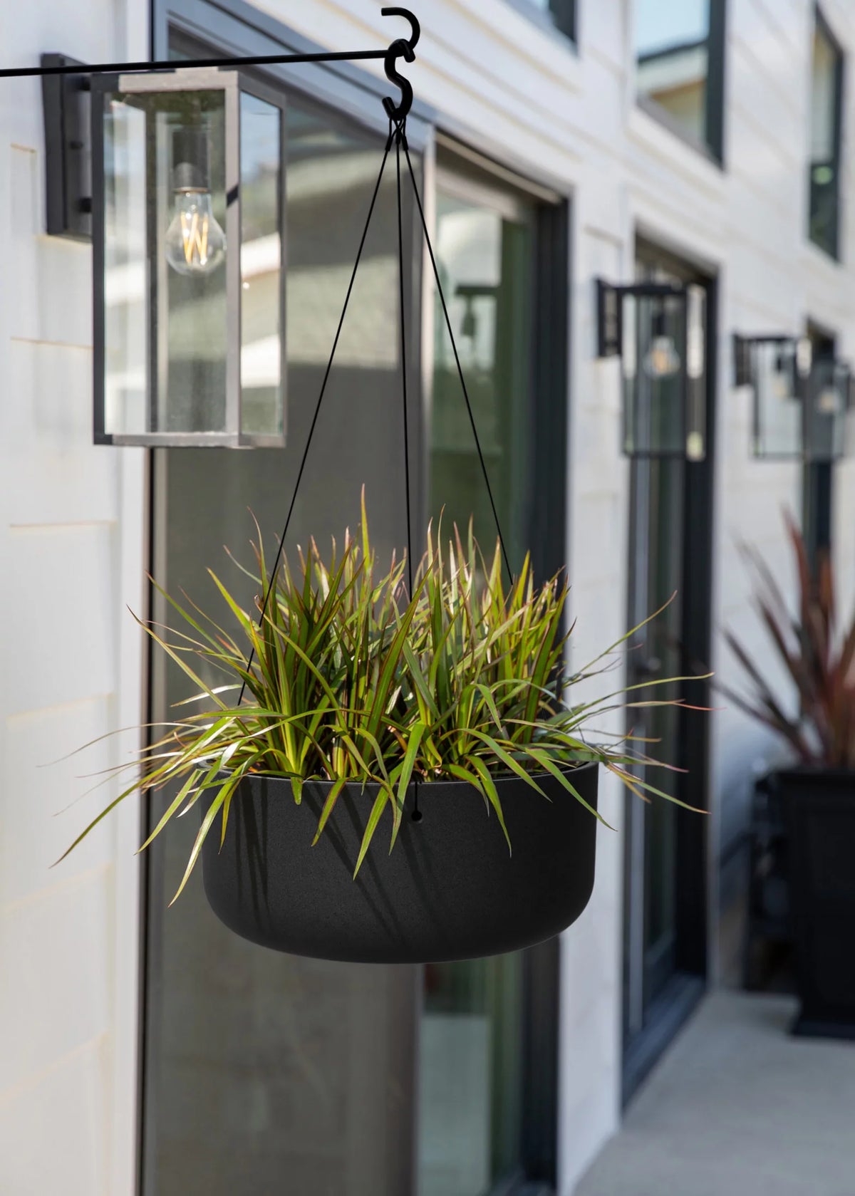 14" Hanging Bowl Planter 2-Pack Black E4881