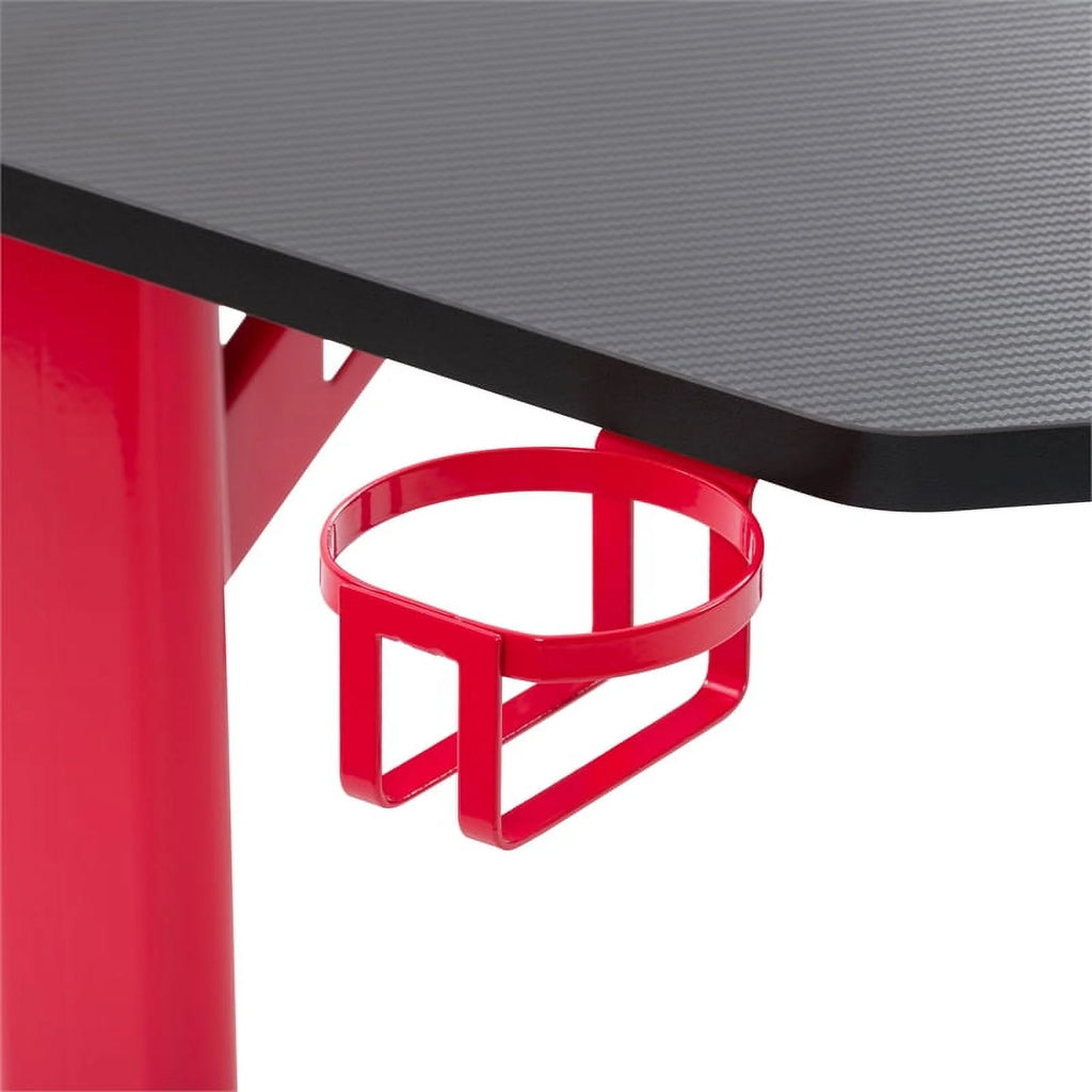 Black Engineered Wood Gaming Desk with LED Lights Z47144