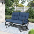 Navy Outdoor Loveseat Patio Swing Glider Bench H2872