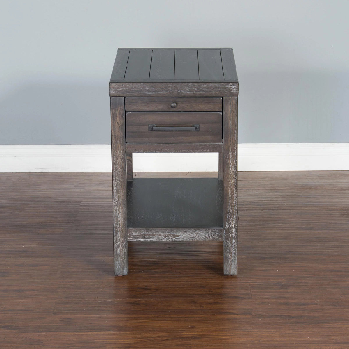 16" Mindi Wood Chair Side Table in Dark Brown Q1953