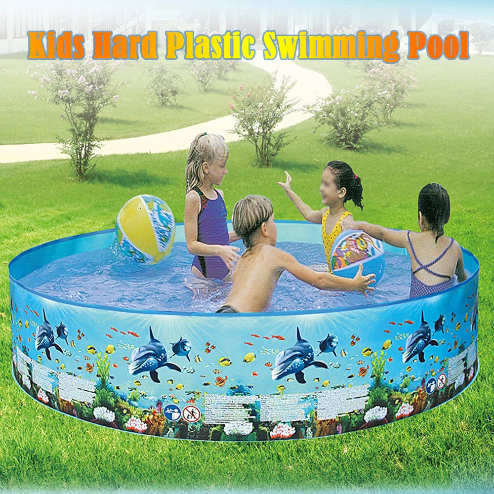 Portable Inflation-free Hard Folding Round Swimming Pool 48 x 9.8in X927