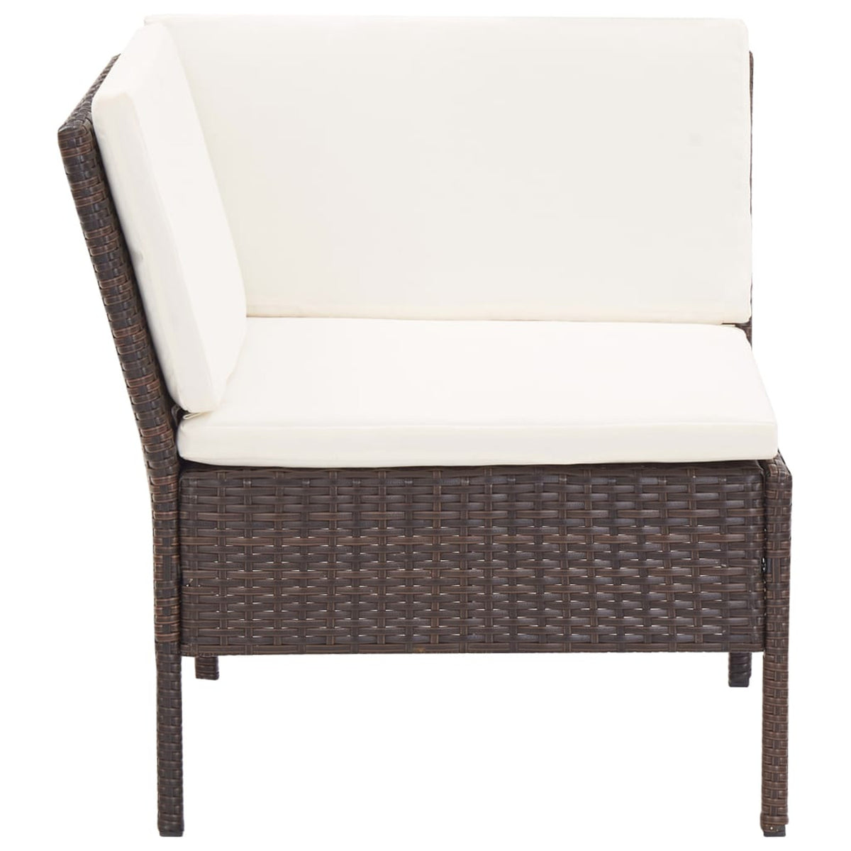 3 Piece Brown Poly Rattan Patio Conversation Sofa Set O526