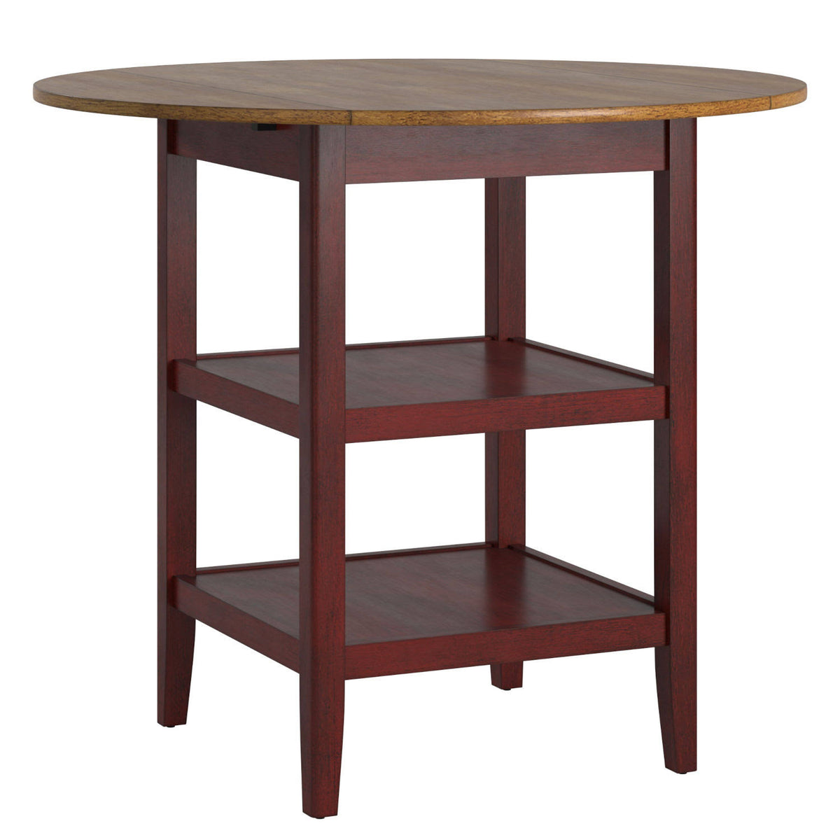 Red Round Counter Height Drop Leaf Table I35037
