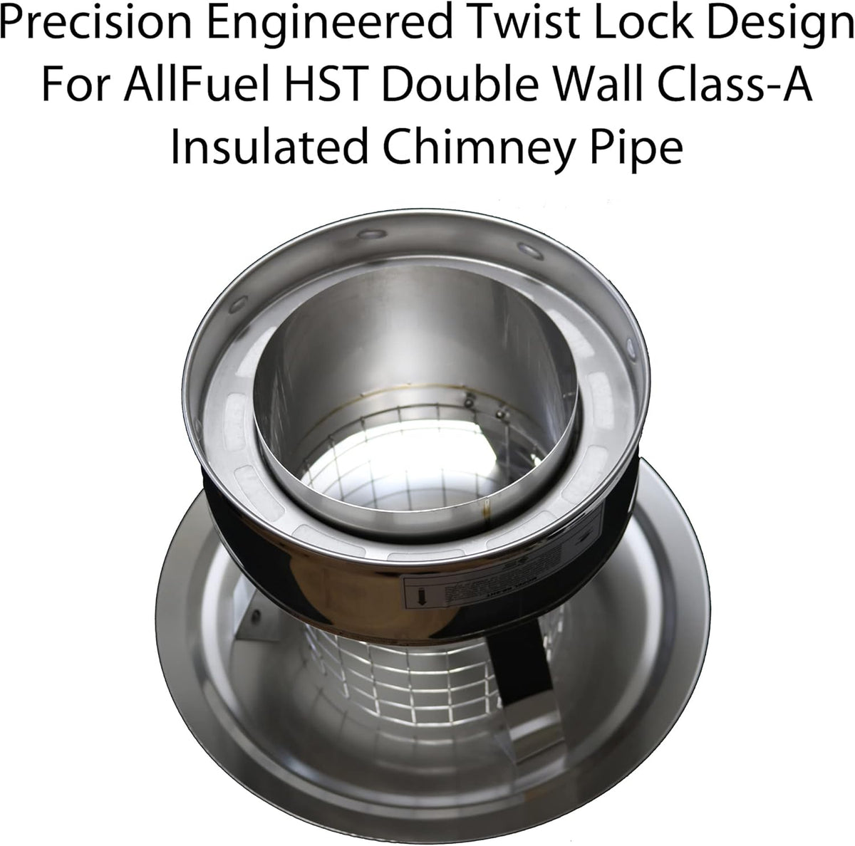 6" 304 Stainless Steel Flat Top Rain Cap for Class-A Double Wall Insulated Chimney Pipe E34440