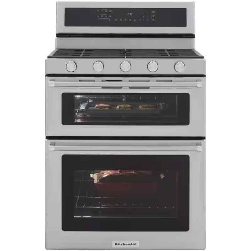 6.0 cu. ft. Double Oven Gas Range with Convection Oven in Stainless Steel V926315